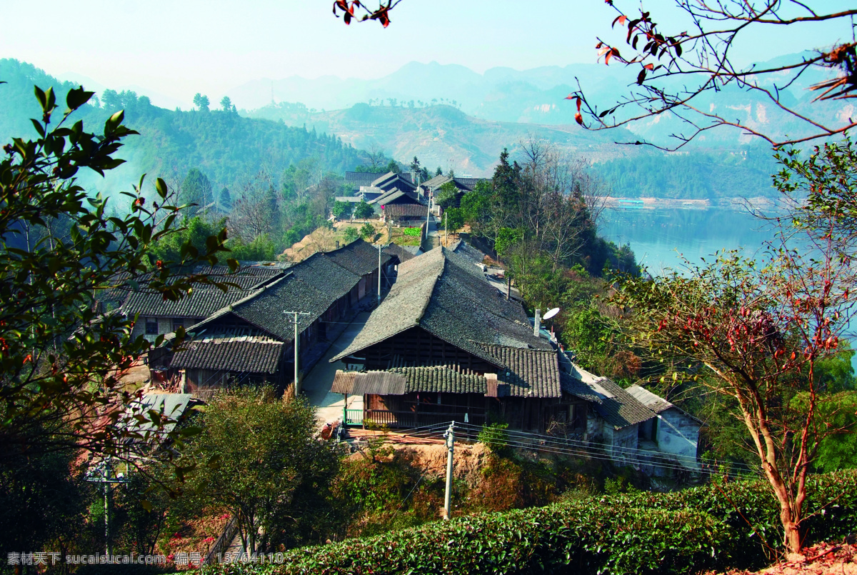 全景图 全景摄影 建筑 湖面 房子 木屋 建筑园林 树木 茶叶 茶树 风景 桌面 青山绿水 山水风景 自然景观