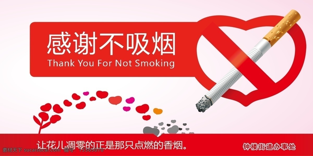 禁止吸烟 感谢 不吸烟 禁止 单位 展板