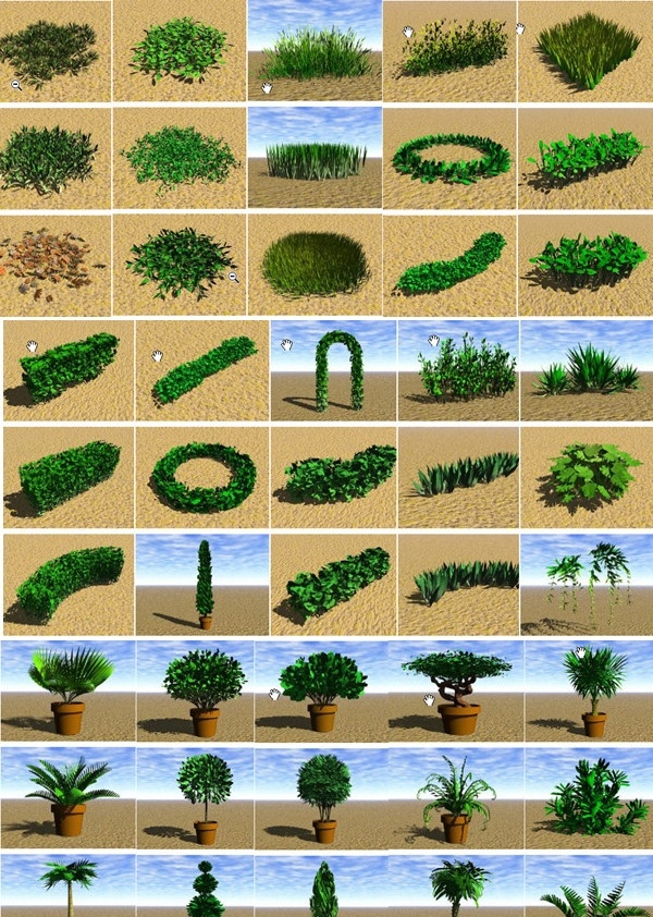 园林景观 max 模型 3d 植物 植被 草 草地 灌木 盆景 盆栽 带贴图 3ds 共享资源 3d植物模型 其他模型 3d设计模型 源文件