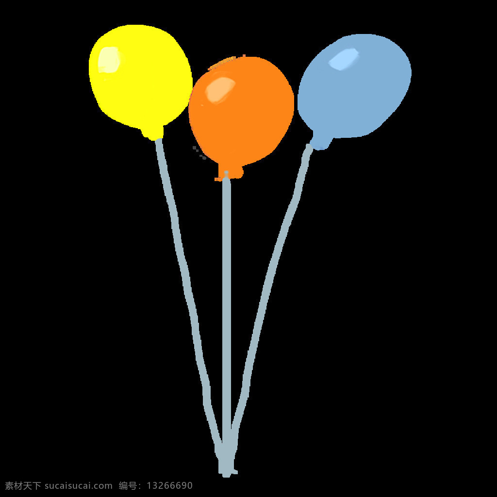 卡通 彩色 气球 元素 氢气球 儿童玩具 节日气球 卡通气球 三只气球 气球矢量 飘起的气球