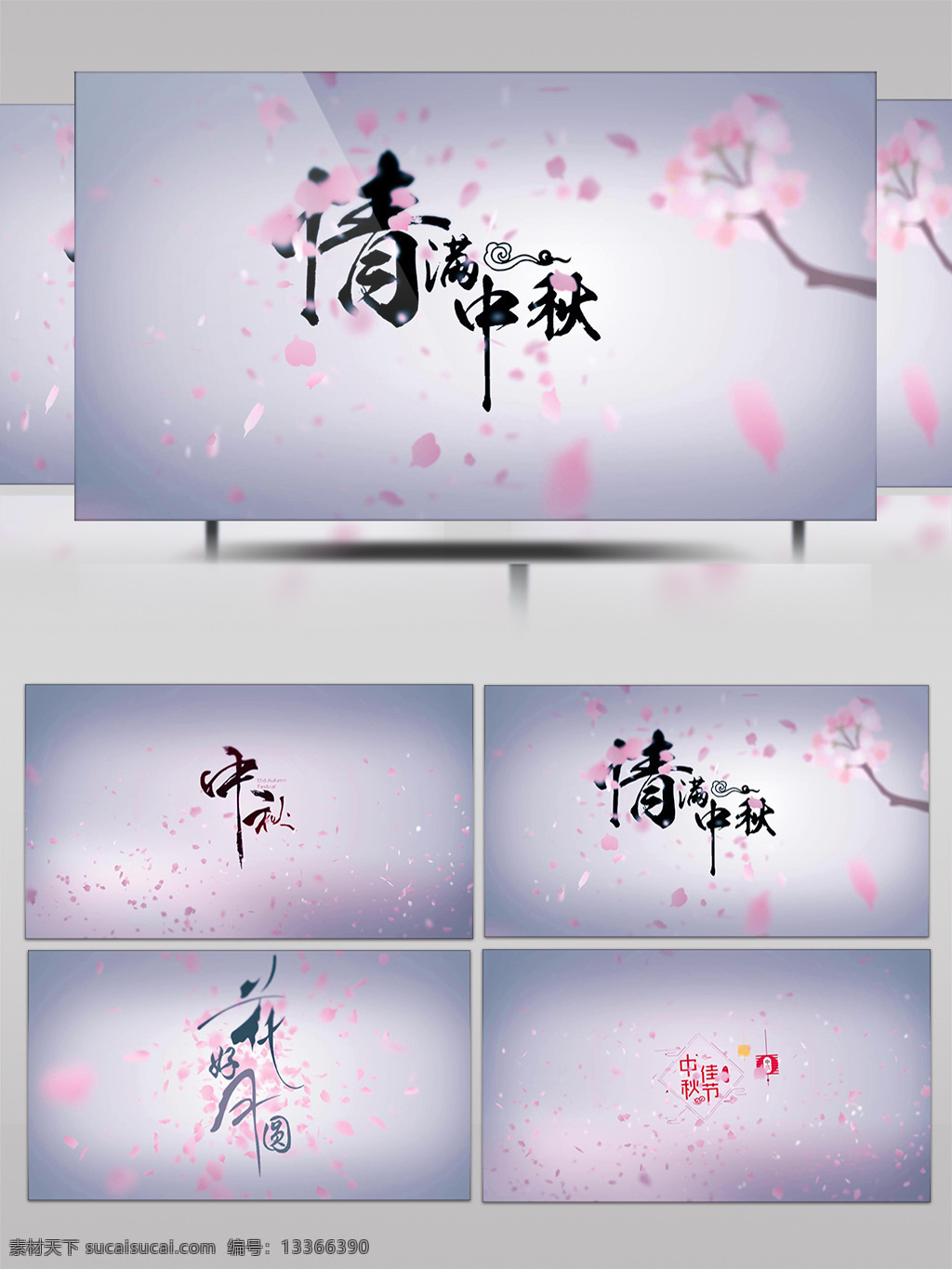 中国 风 花瓣 飘舞 中秋节 中国风 中秋 月饼 樱花 情满
