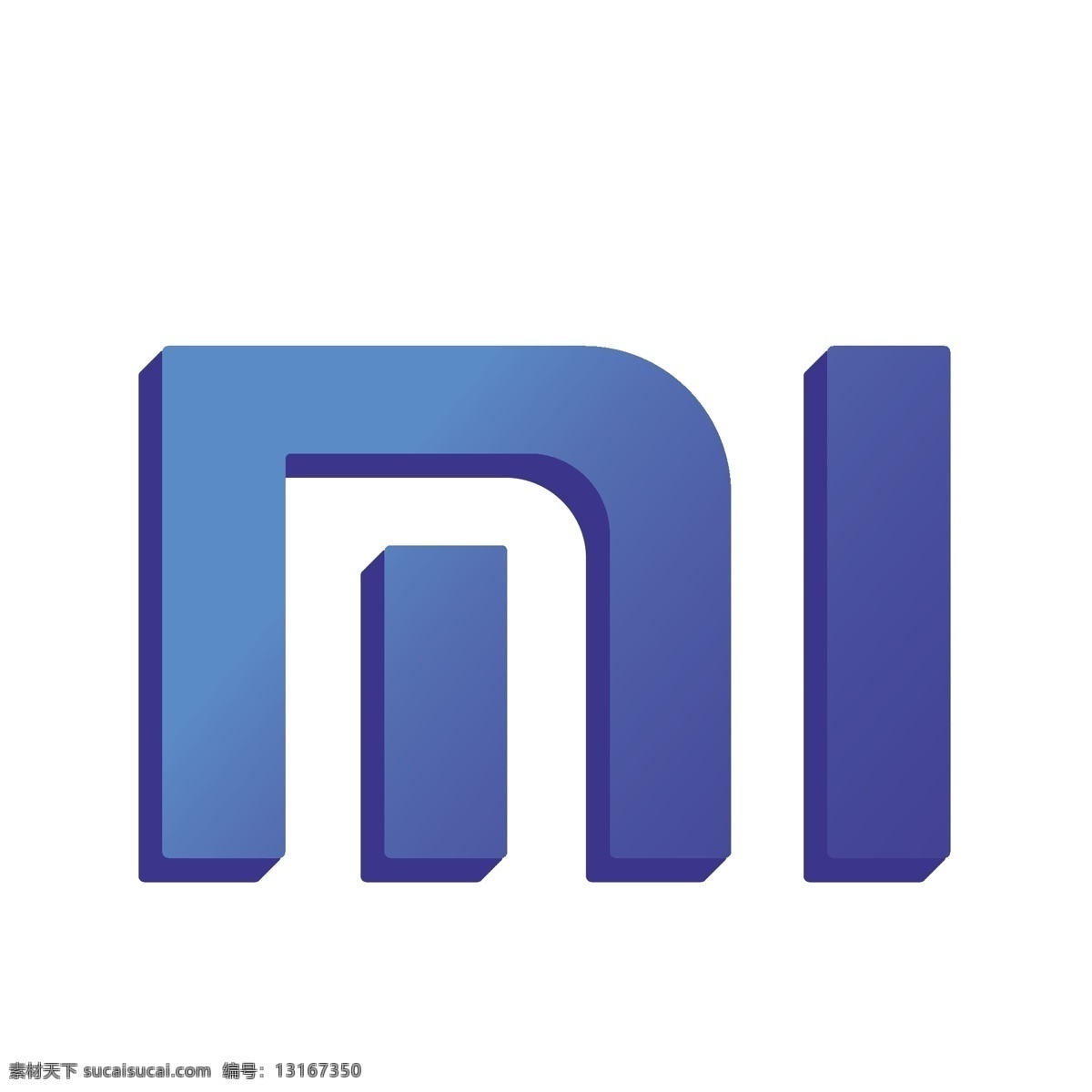 小米 蓝色 渐变 d 企业 logo 图标 小米logo 蓝色图标 2.5d logo图标 简约 手绘 矢量 简洁 软件 千库原创 免抠图png