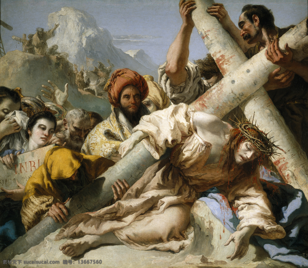 大师 画家 动物 油画 飞行 装饰画 path the on falls jesus giandomenico tiepolo 人物 高清 西方 国外 现代 家居装饰素材