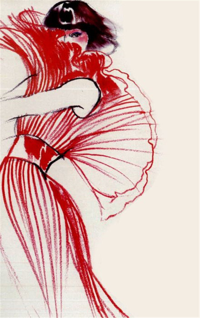 红色 线条 连衣裙 服装设计 时尚女装 职业女装 职业装 女装设计 效果图 短裙 衬衫 服装 服装效果图