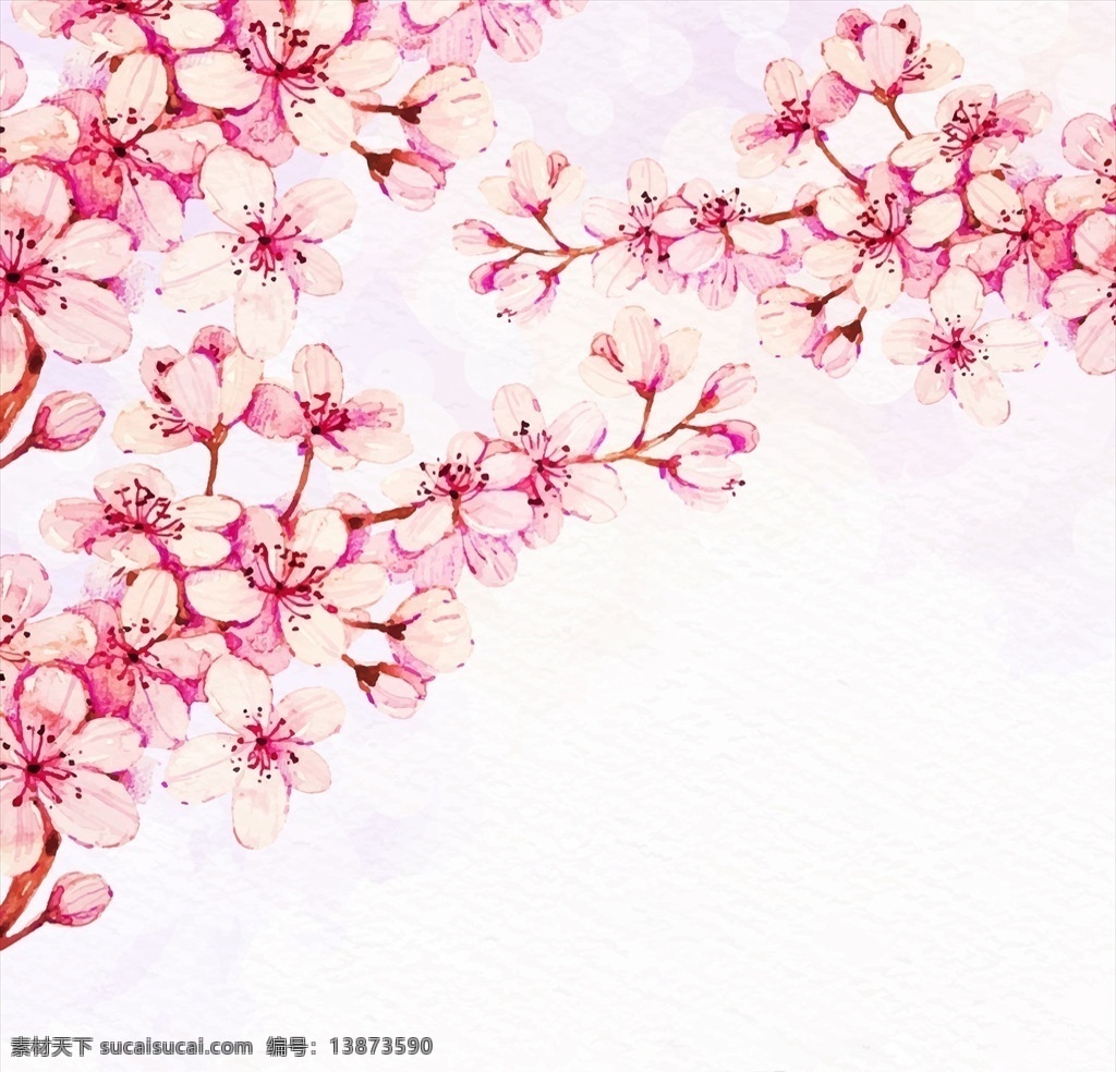 樱花矢量背景 樱花 矢量 背景 日本樱花 粉色 花朵 春天 花背景 日本文化 生物世界 花草