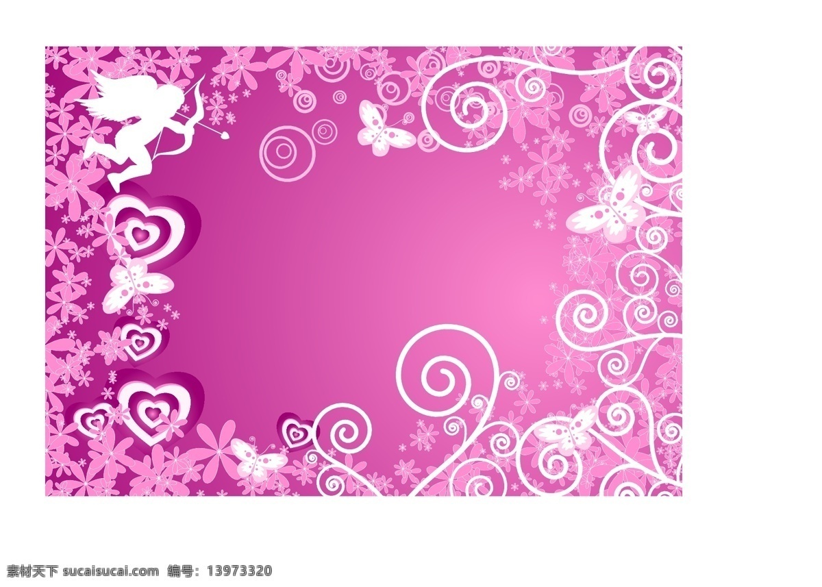 矢量 心形 花纹 背景 矢量素材 藤蔓 矢量图 花纹花边