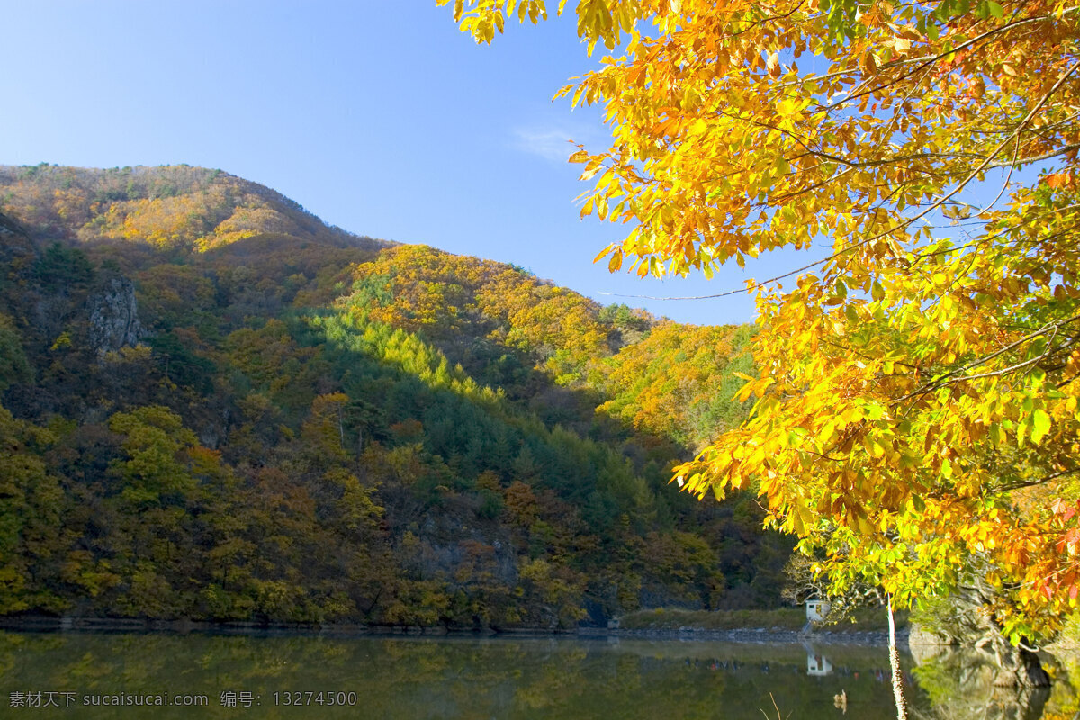 风景画 倒影 蓝天白云 旅游 旅游摄影 静逸水面 家居装饰素材 山水风景画