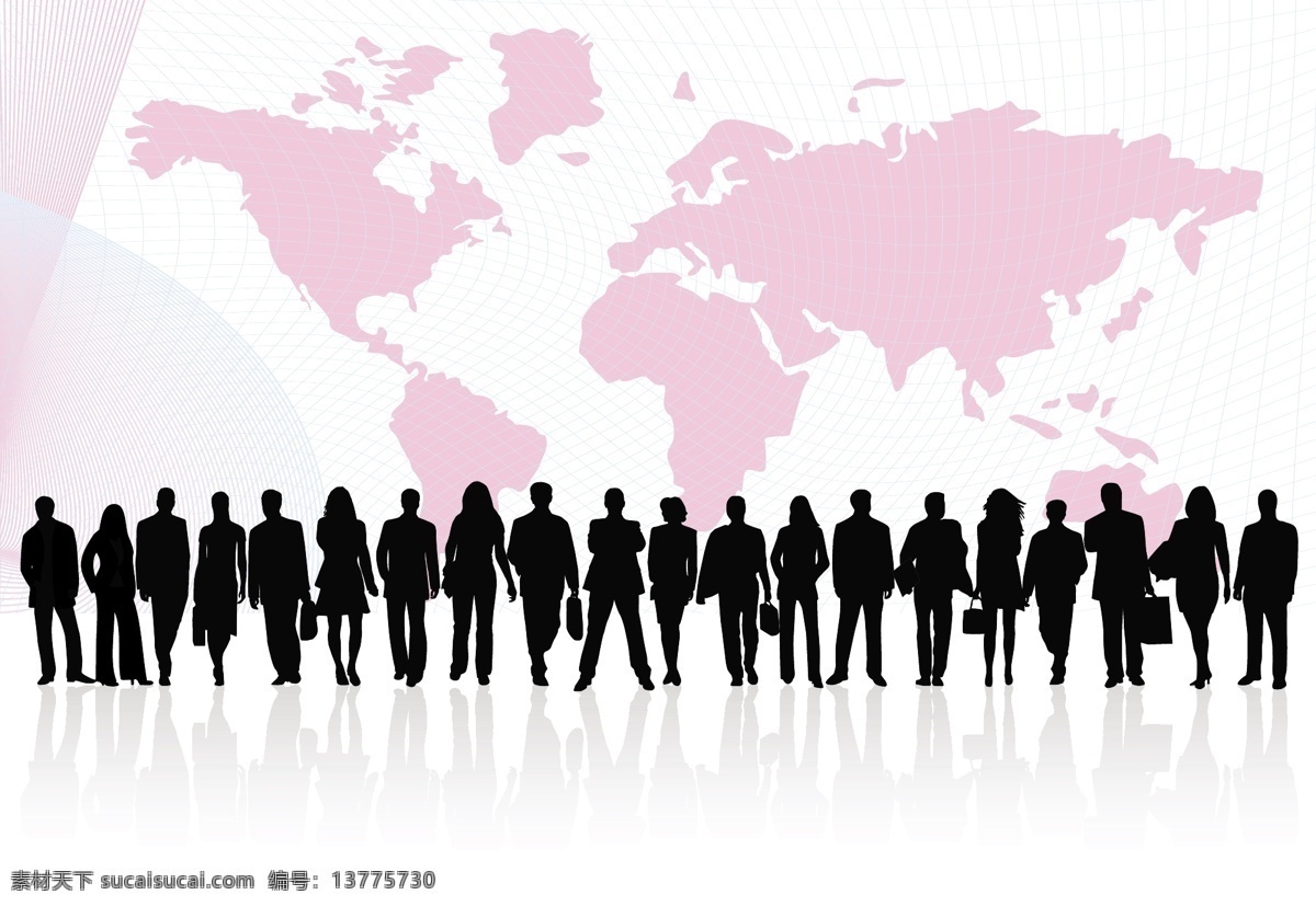 矢量 世界地图 地球 白领 矢量图 其他矢量图
