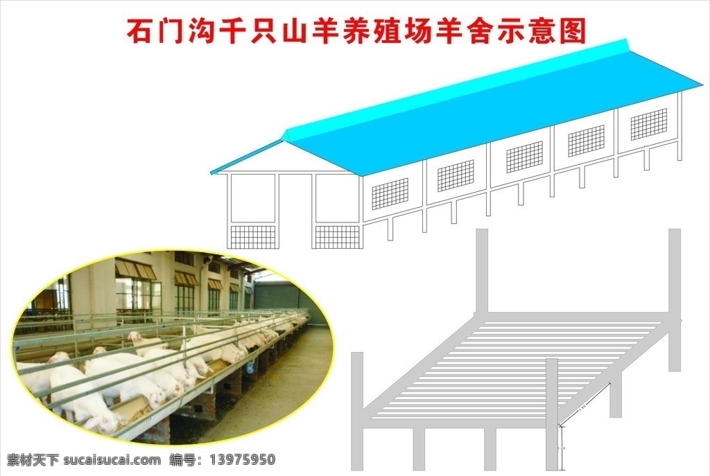 羊圈 效果图 养殖场 山羊养殖场 羊圈设计 羊舍 传统建筑 建筑家居 矢量