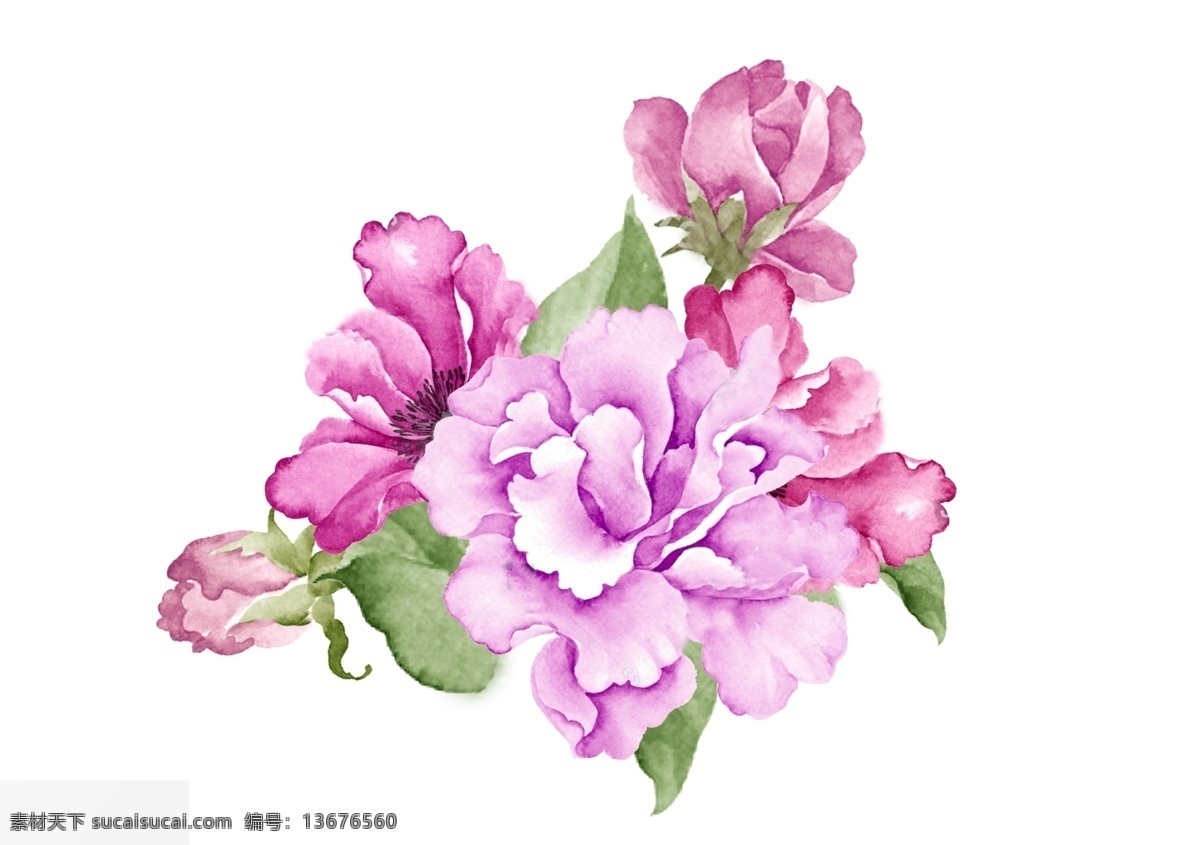 水彩绘画花朵 植物 树木 花朵 绿叶 鲜花 彩铅画 水彩画 插画 绘画 卡通 彩色 创意 精致精美 涂鸦 花草 文化艺术 绘画书法