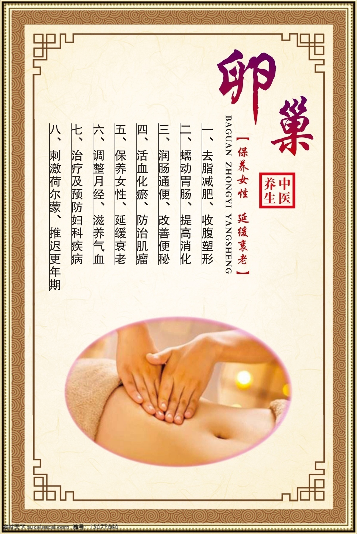 卵巢 护理 保养 中医 养生 海报 贴画 挂图