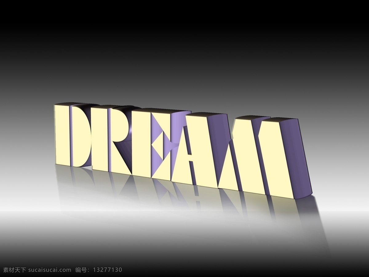 立体 文字 字母 字体设计 dream 分层 源文件