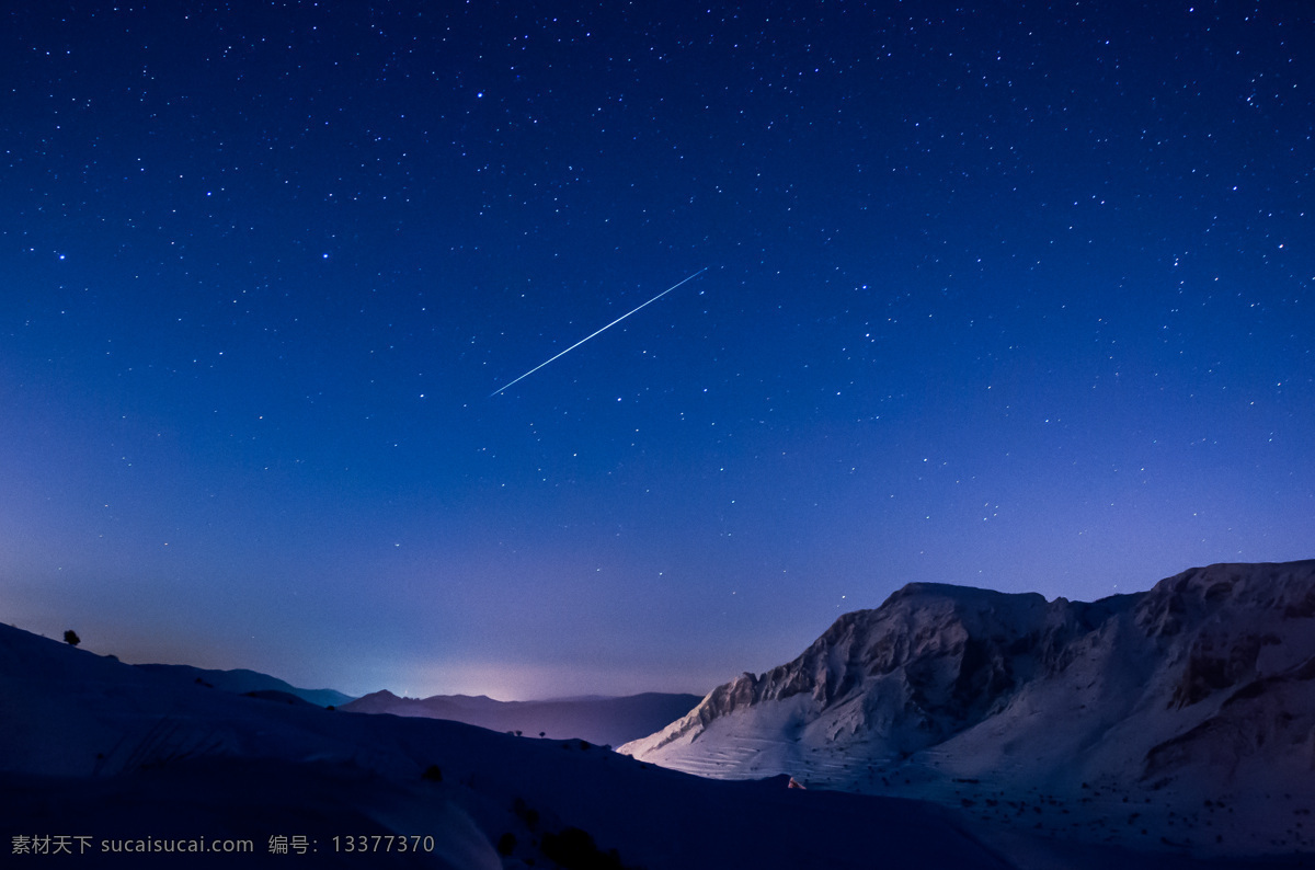 流星 山川 星星 星空 夜空 唯美 自然景观