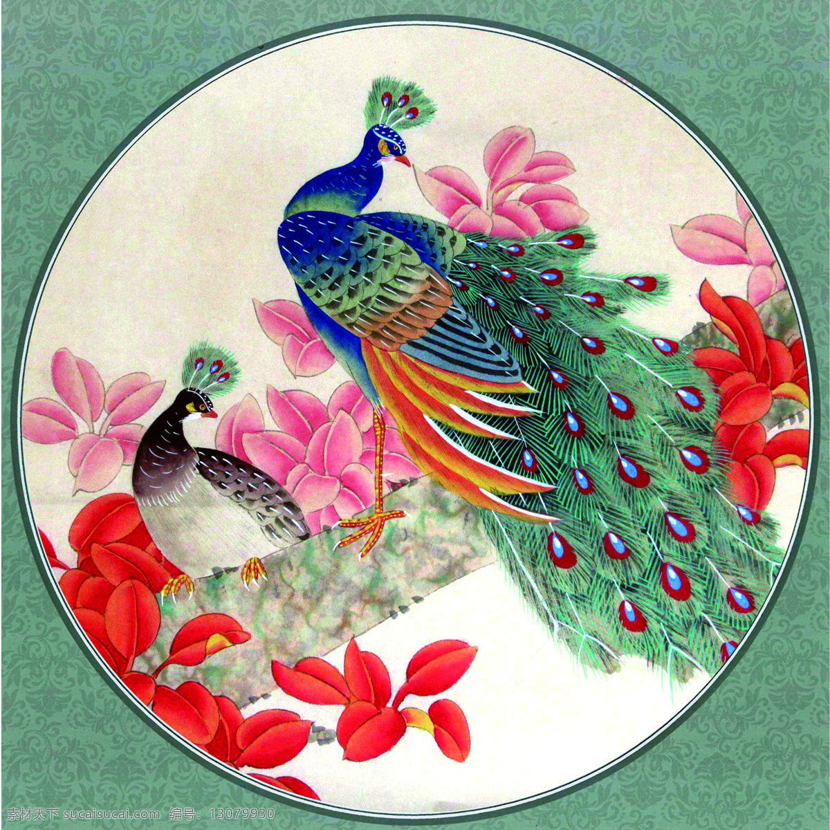 斗方 孔雀 风景油画 山水风景油画 欧式风景 欧式油画风 欧式油画风景 欧式油画 古典油画 装饰画 壁画 油画 风景 古典油画风景 唯美风景油画 文化艺术 传统文化 绘画书法