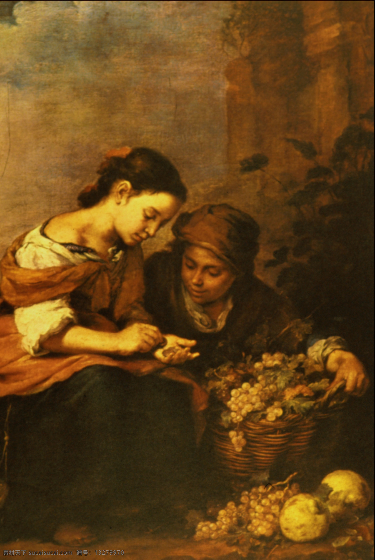 绘画 绘画书法 母亲 女人 葡萄 世界名画 设计素材 模板下载 油画 艺术 艺术品 收获 儿子 头巾 文化艺术 装饰素材
