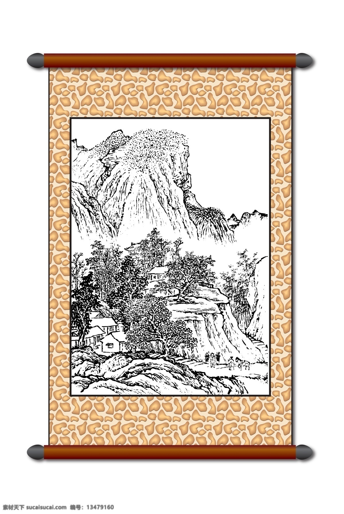 分层 白描 版画风景 传统画 村庄 风景 风景画 工笔 模板下载 白描风景 山水画 树木房屋建筑 线描 美术 黑白稿 卷轴画 挂画 中国风 古画 艺术画 文化艺术 绘画书法 设计图库 源文件 其他模版 广告设计模板 家居装饰素材 山水风景画