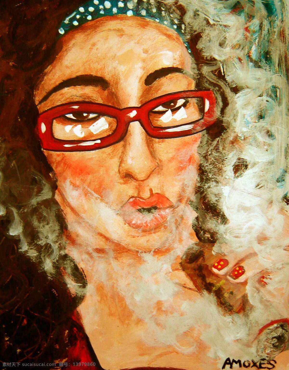 当代油画 绘画书法 美术 人物画 文化艺术 抽 雪茄 女人 设计素材 模板下载 抽雪茄的女人 人物 油画 抽雪茄 人物绘画