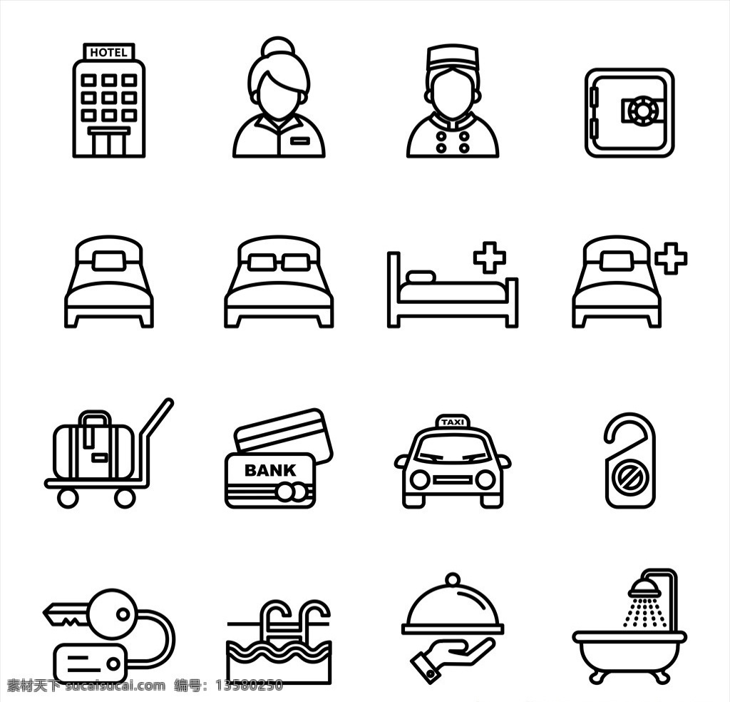 酒店 住宿 图标 icon 线性 简约 酒店服务 服务 icon设计 图标设计 标志图标 其他图标