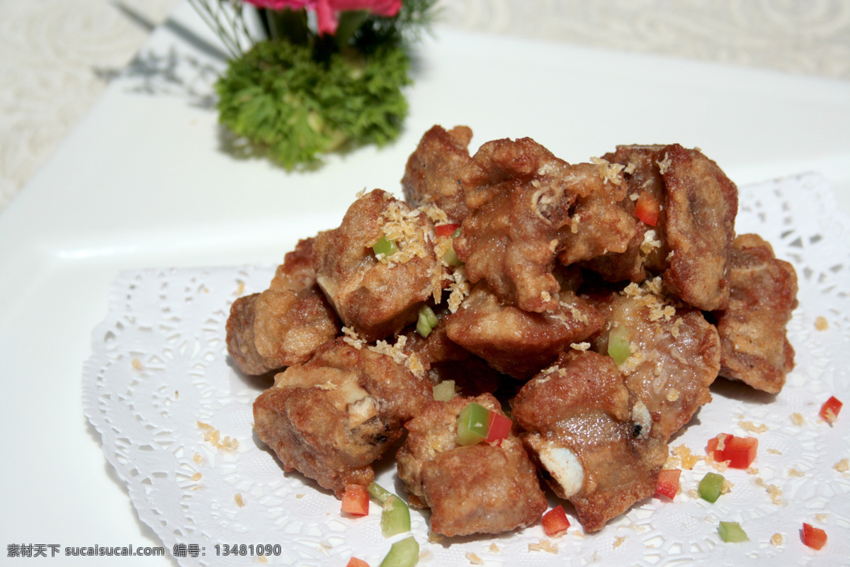 椒盐排骨 排骨 猪肉 热菜 小排骨 猪小排 美食 餐饮美食 传统美食