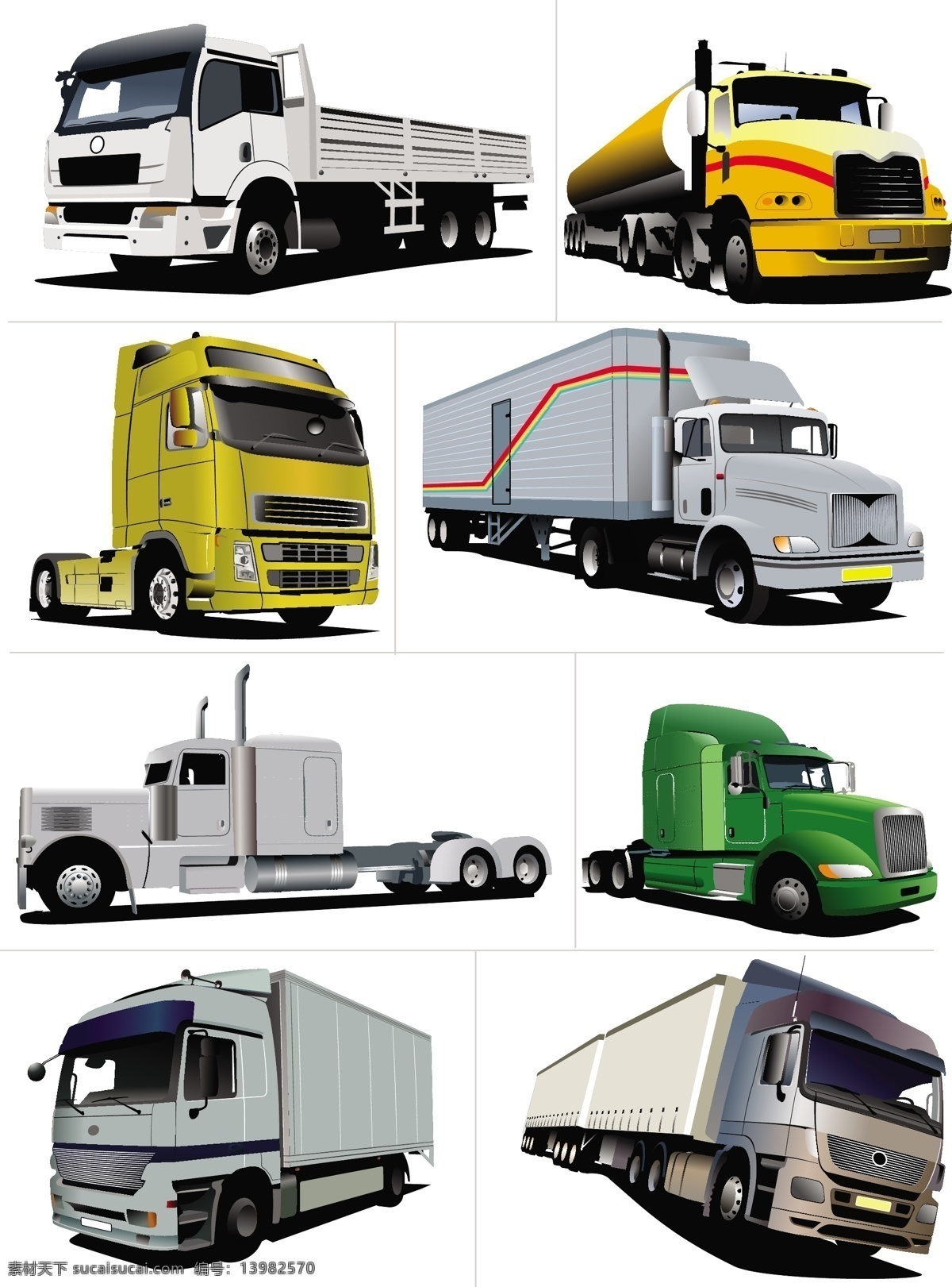 大卡车设计 各类大卡车 大卡车模型 工程车半挂车 自卸车油罐车 大型货车 卡通 现代科技 交通工具