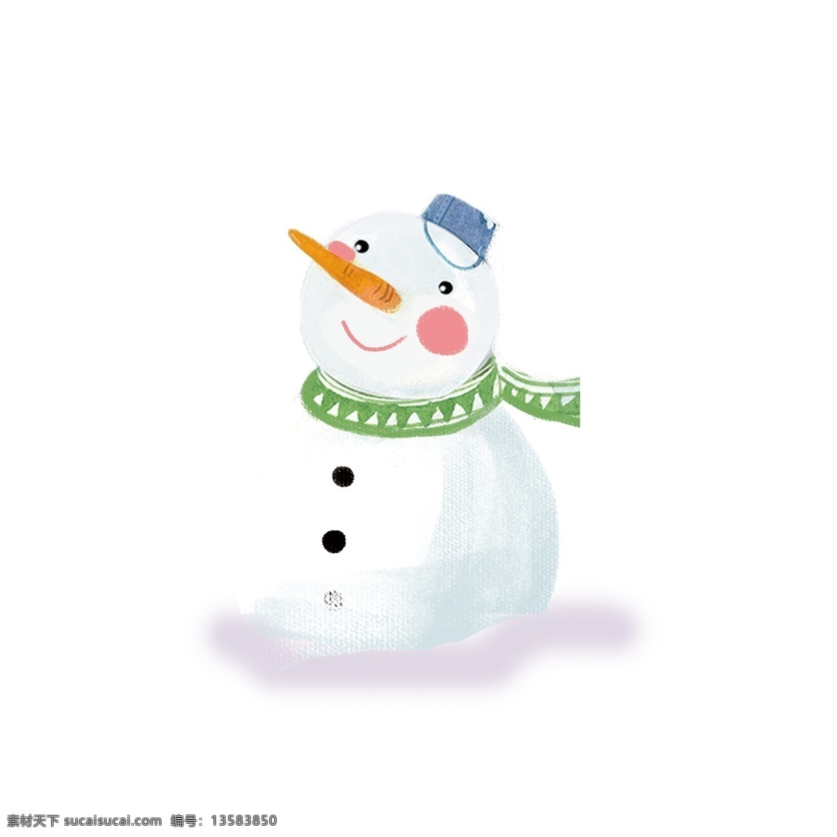 清新 唯美 雪人 商用 元素 卡通 冬天 手绘