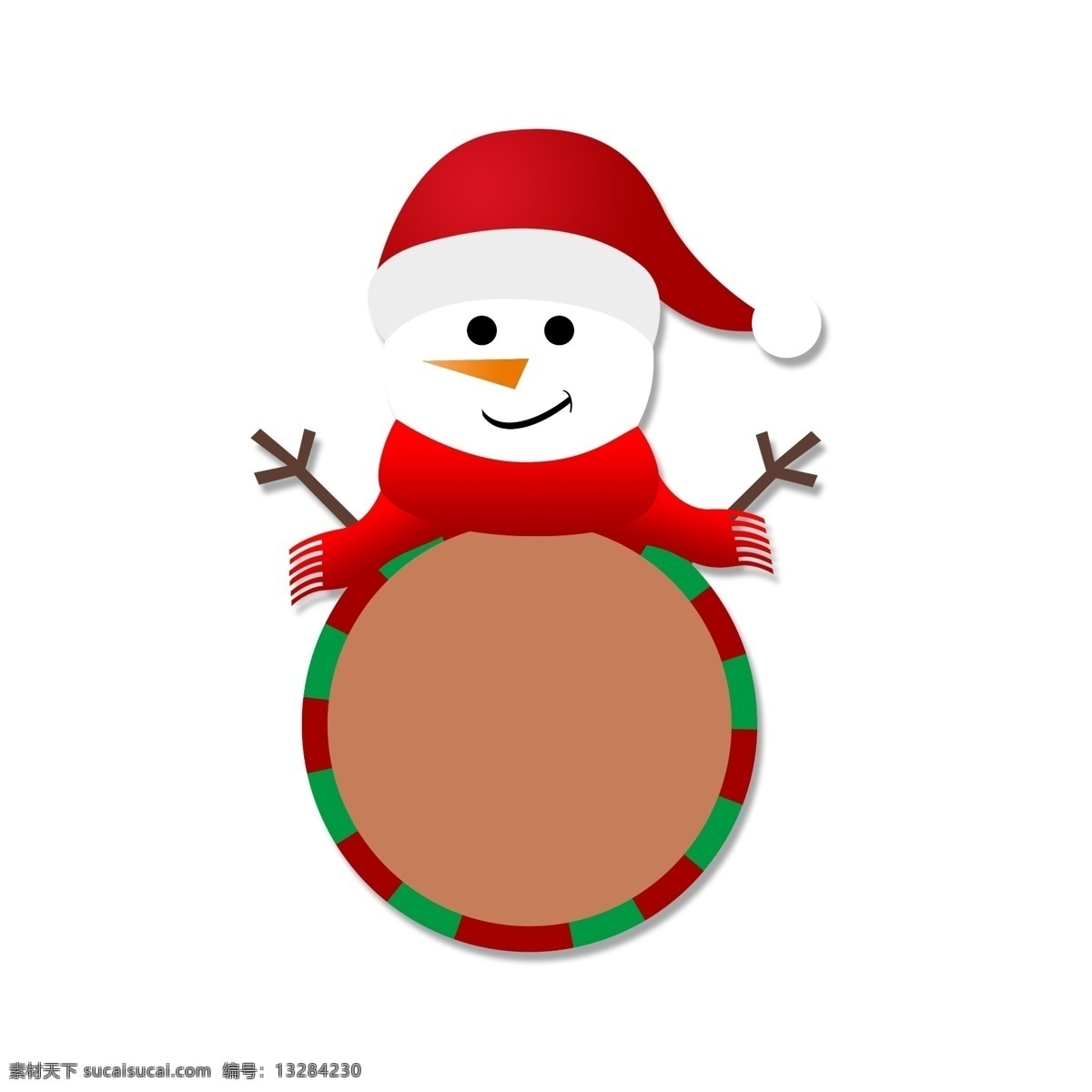 圣诞节 节日卡 通 促销活动 标签 节日标签 对话框 卡通边框 扁平 简洁 雪人 圣诞帽 围巾手绘 红绿
