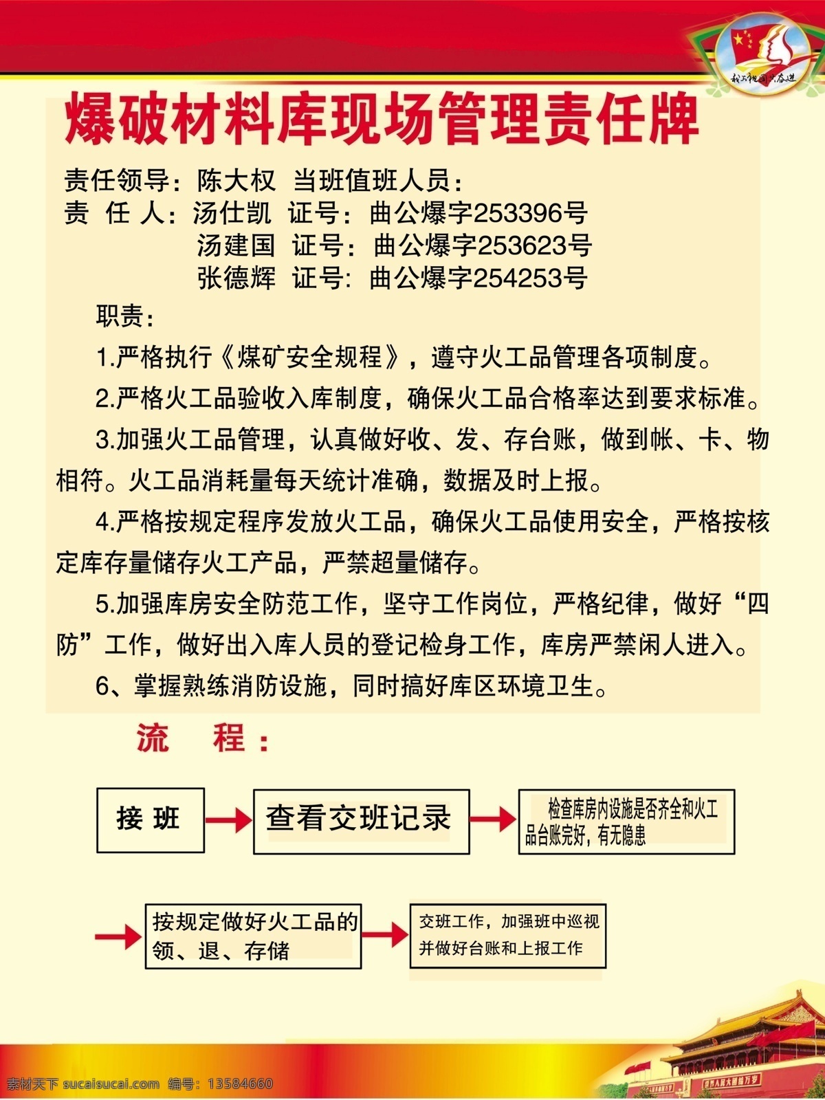 爆破 材料库 现场 管理 责 管理责任牌 企业制度 展板模板 广告设计模板 源文件