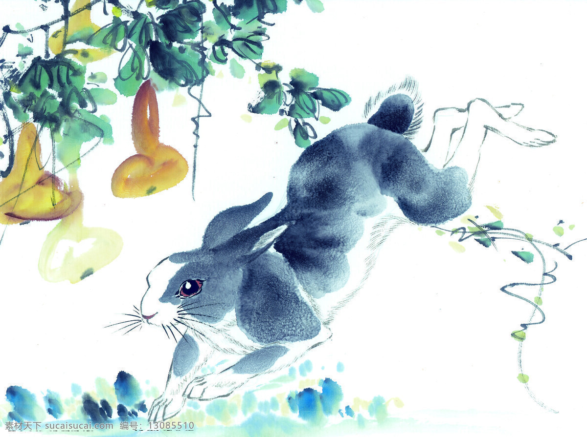 兔子 绘画 葫芦 绘画艺术 文化艺术