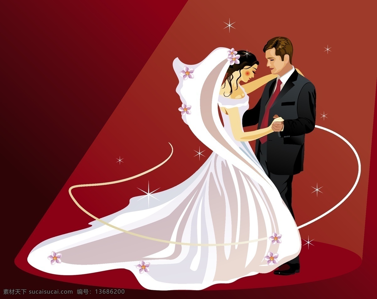 新婚 夫妇 婚礼 矢量 插画 web 爱 背景 插图 创意 聚光灯 浪漫 免费 病 媒 生物 时尚 独特的 原始的 高质量 图形 质量 新鲜的 设计婚礼 舞蹈 新娘 新郎 跳舞 红色的 载体 矢量图