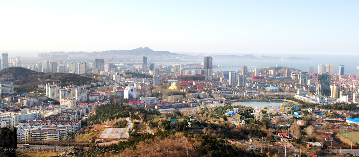烟台 芝罘区 烟台全景 建筑 高楼 大厦 楼房 楼群 山峦 风景 建筑摄影 建筑园林