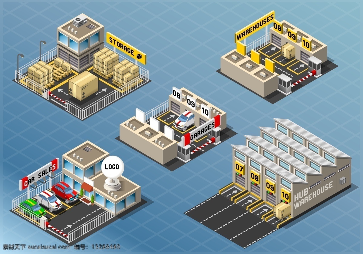 工厂模型 石油工业 建筑工地 工业生产 工厂 工地 石油 电站 现代工业 现代科技 矢量