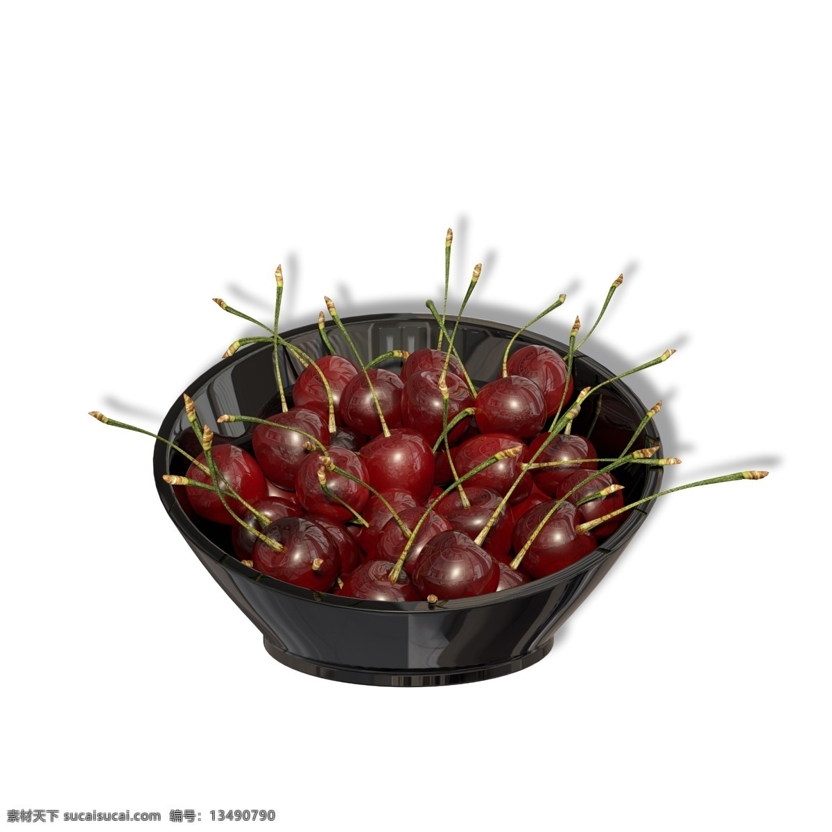 黑色 托盘 红色 樱桃 水果 果盘 陶瓷 碗