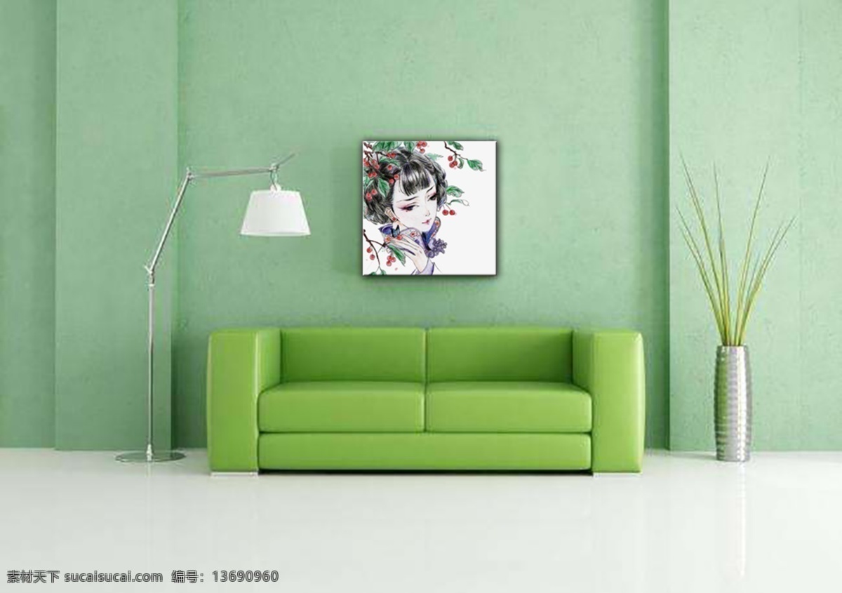 室内装饰画 装饰画 现代 手绘 青年公寓 概念 清新 生活百科 生活用品