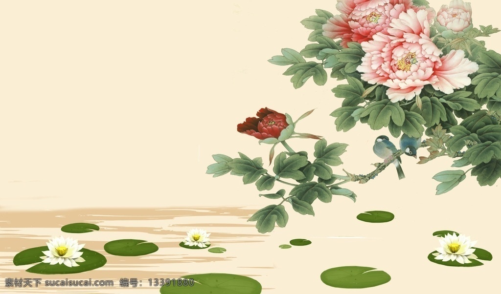 花卉国画背景 壁纸 壁画 吉祥画 风水画 吉祥 风水 国画 人物 景色 中国 植物 山水 水墨画 家宅风水 室内设计 装修 家装 背景墙 底图 花边 花纹 花 矢量 背景 电视墙 立体 3d 分层 背景素材