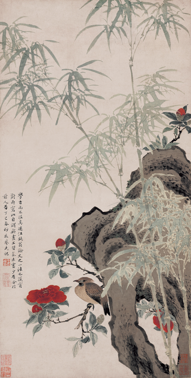 王武 花竹栖禽图 古画 中国画 花鸟画 工笔画 文化艺术 绘画书法