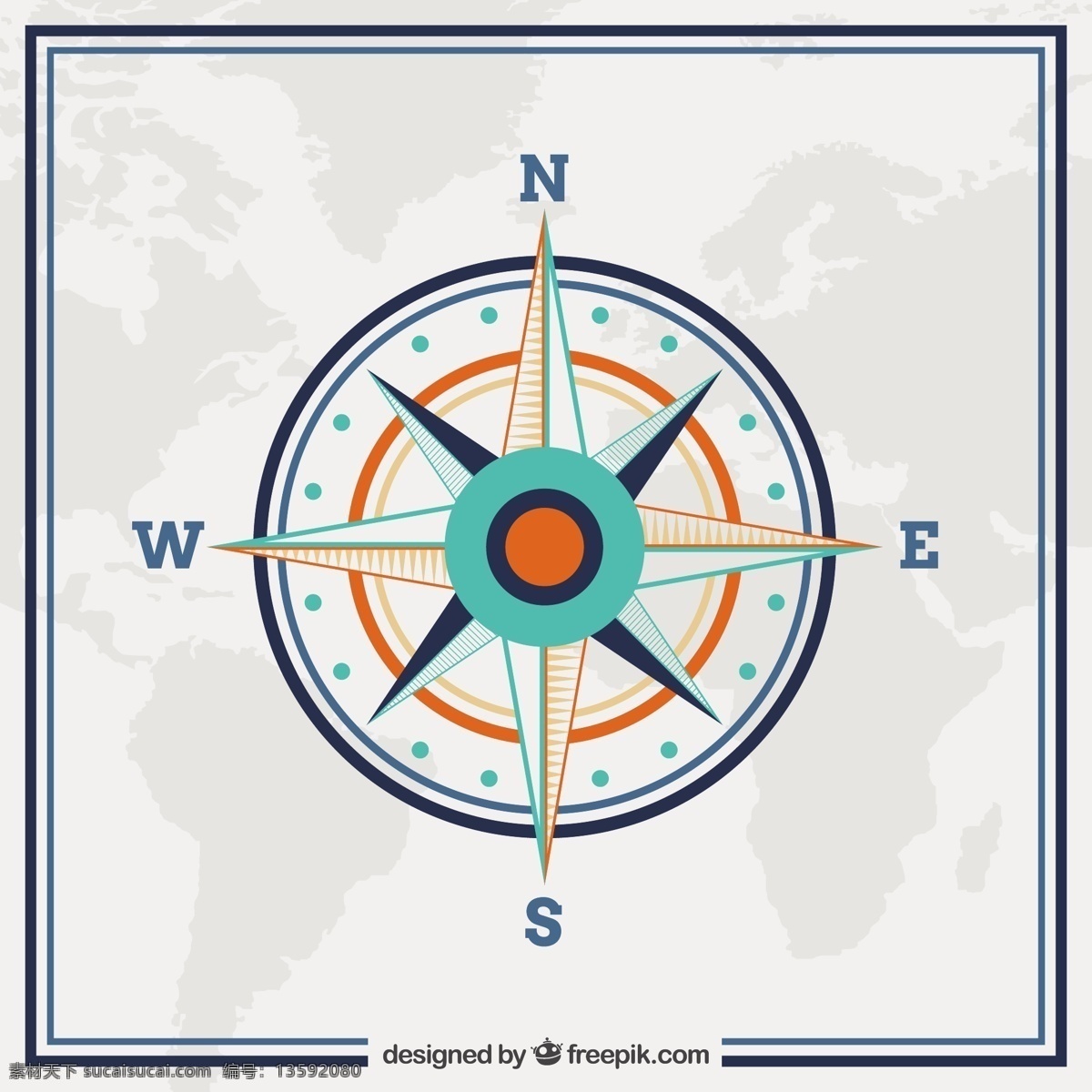 平面设计 中 指南针 世界地图 背景 旅游 地图 世界 地球 颜色 平面 海洋 行星 非洲 欧洲 旅行 美国 地理 北
