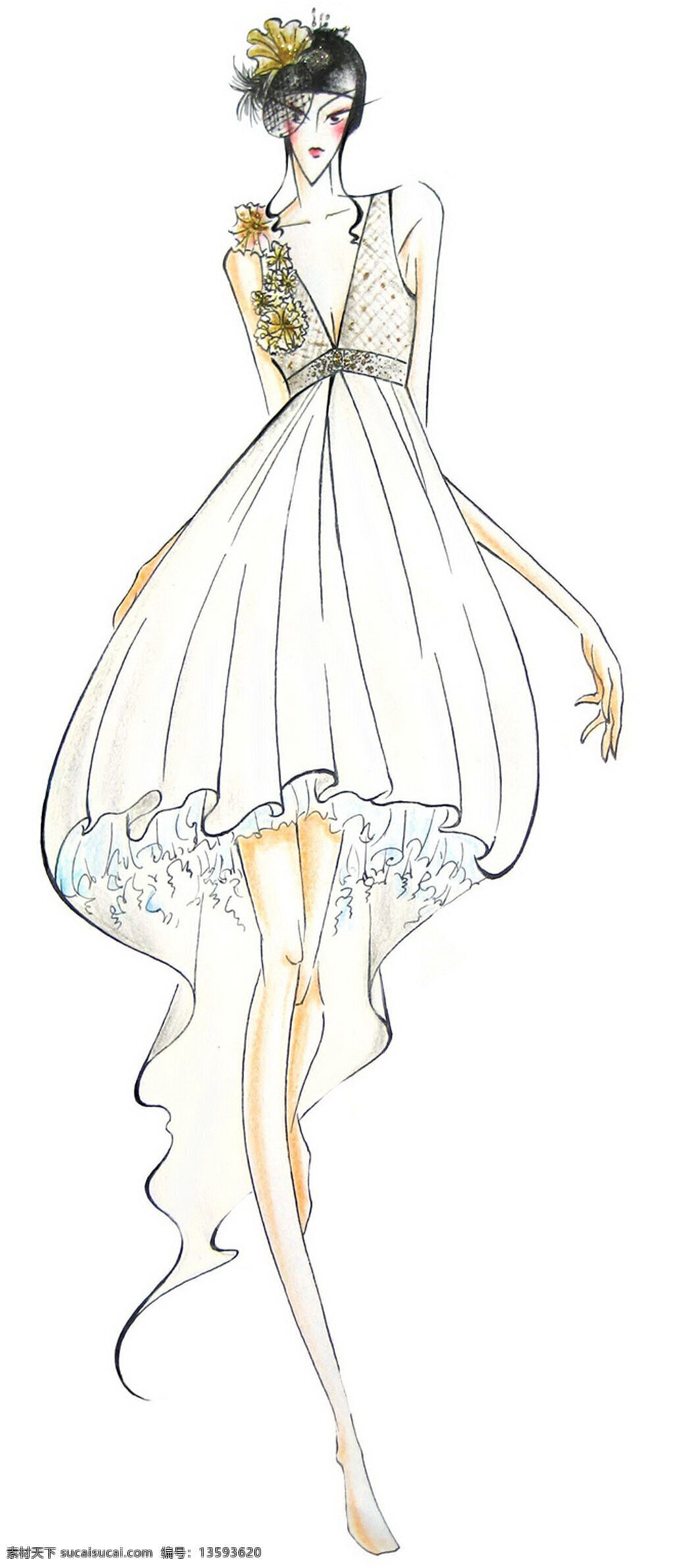 深 v 礼服 设计图 服装设计 时尚女装 职业女装 女装设计 效果图 短裙 服装 服装效果图 连衣裙 长裙 婚纱 手绘婚纱