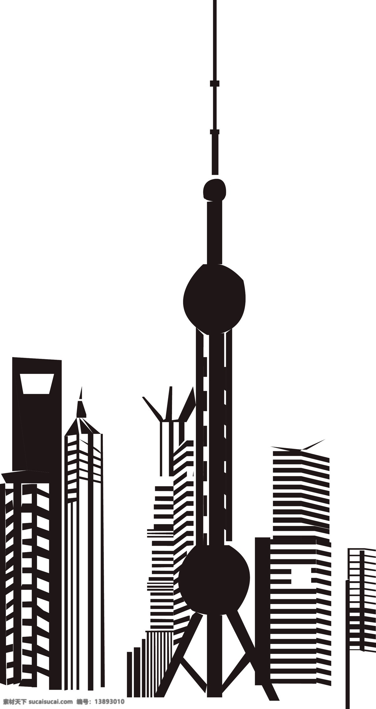 城市标志 东方明珠 上海 简约 建筑