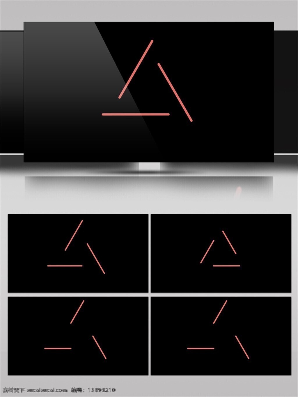 动态 图形 动画 分散 拼接 橙色 黑色 创意 视频素材 元素 三角形 图形图案