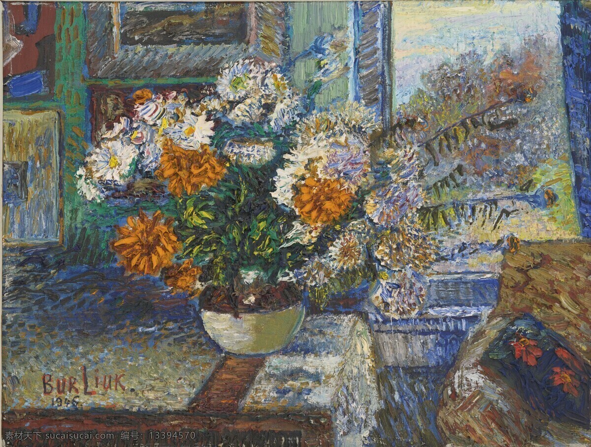 窗外 花卉油画 绘画书法 文化艺术 鲜花 油画 花卉 设计素材 模板下载 室里 混搭 新印象画派 20世纪油画 装饰素材