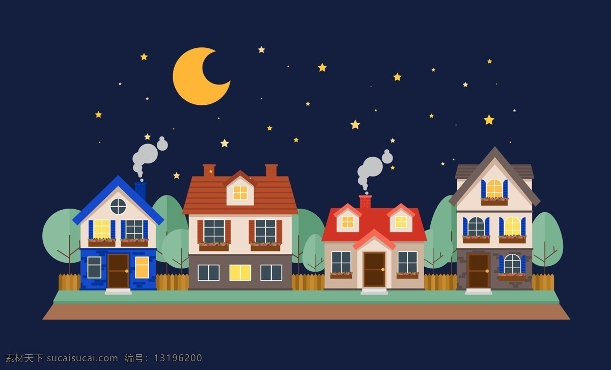 卡通城市 卡通风景 背景图片 城市夜景 卡通夜景 设计素材 手绘城市 灯光 大楼剪影 星空 月亮 欧洲小镇 欧式建筑 城市线条 线条城市 城市简图 城市手绘 卡通城镇 国外城市 城市剪影 卡通街景 城市插图