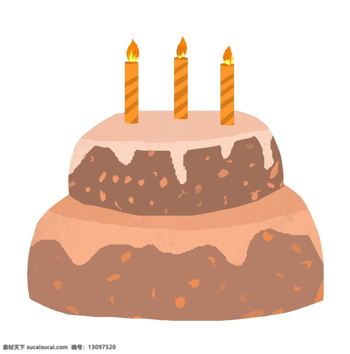 巧克力 生日蛋糕 插画 巧克力蛋糕 卡通插画 生日快乐 蛋糕 过生日 生日会 生日的蜡烛