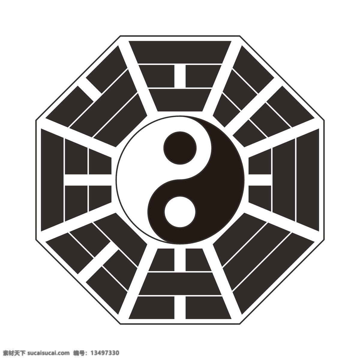 AI矢量乾坤八卦图素材图片下载-素材编号13497330-素材天下图库