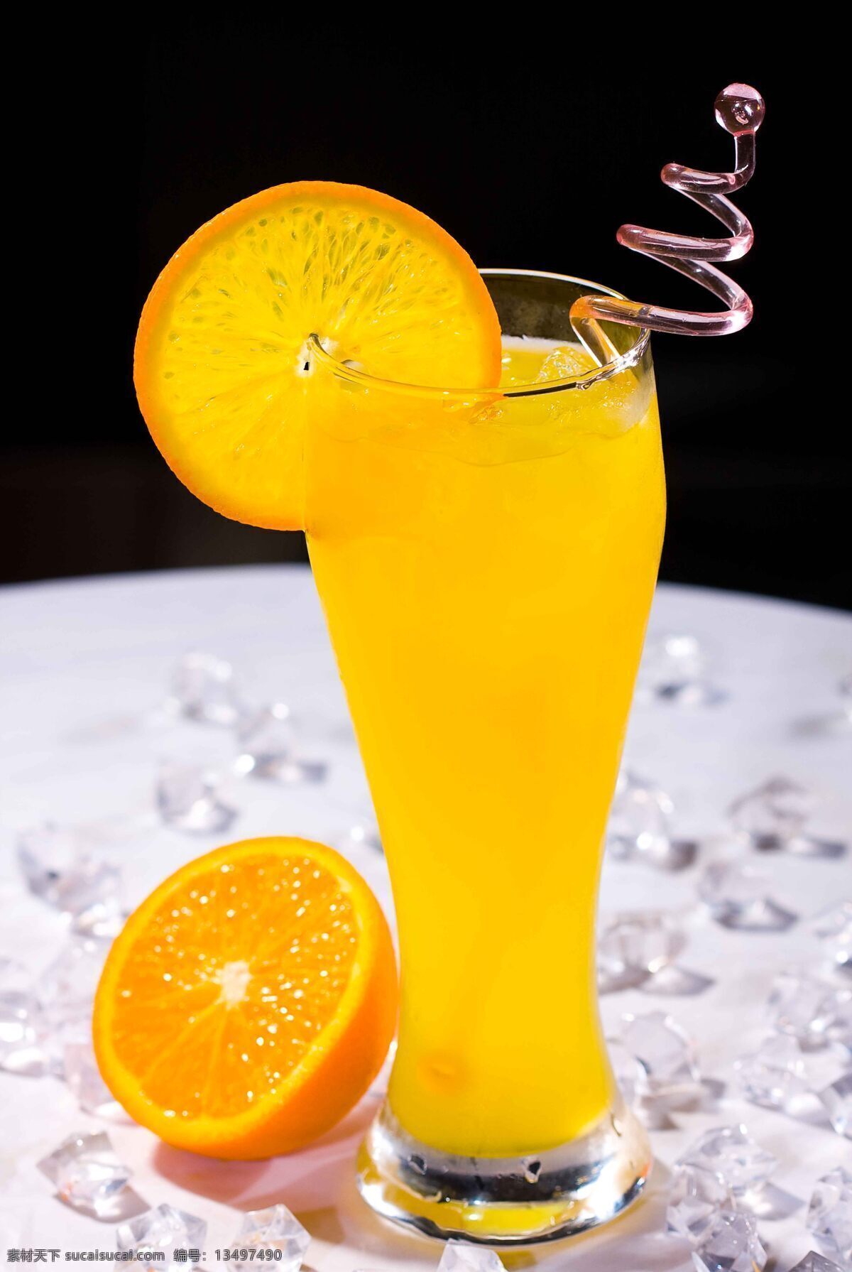 柠檬汁 柳橙汁 冰块 冰爽 喇叭杯 玻璃杯 玻璃吸管 蛇形吸管 饮料酒水 餐饮美食