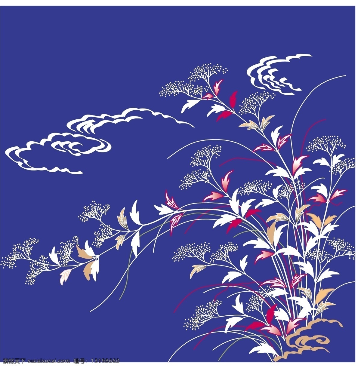 菊花图 野草 秋色 花草 红叶子 长须 菊花 自然花草 生物世界 矢量