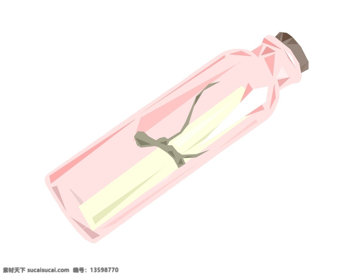 粉色 愿望 漂流 瓶 插画 粉色瓶子 粉色漂流瓶 希望 祝福 愿望漂流瓶 梦想成真 梦幻