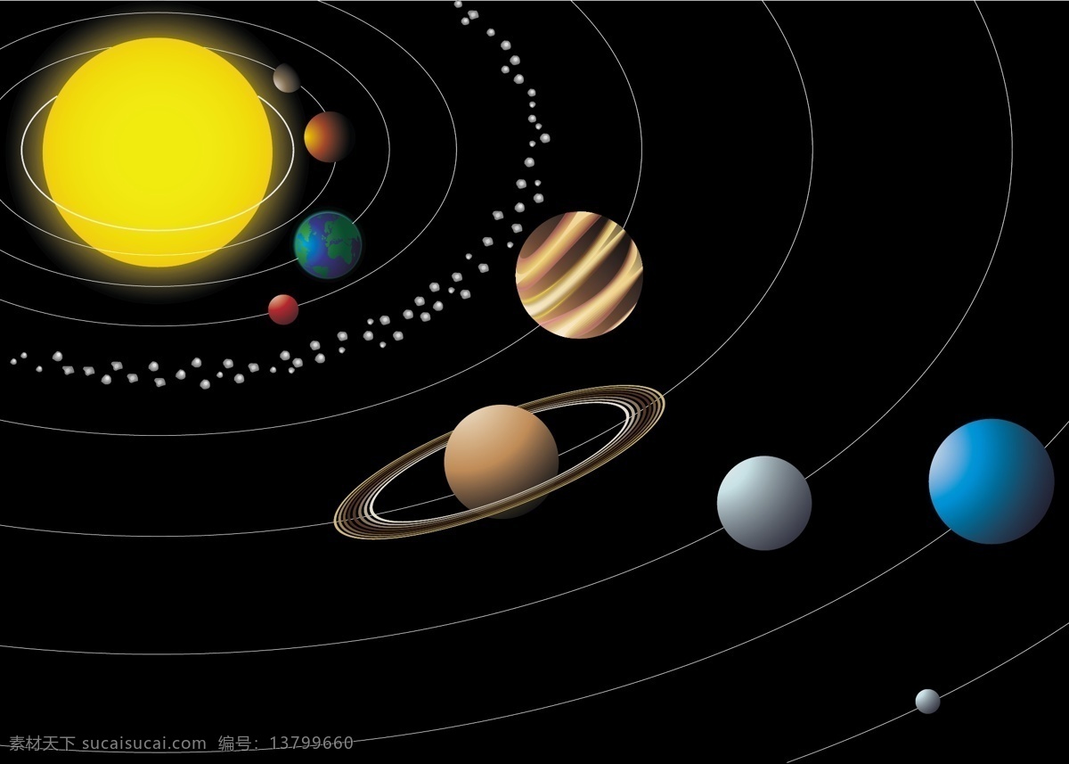 银河系 设计素材 星系 地球 太阳 火星 行星 星球 矢量星球 矢量银河系 矢量素材 空间环境 黑色