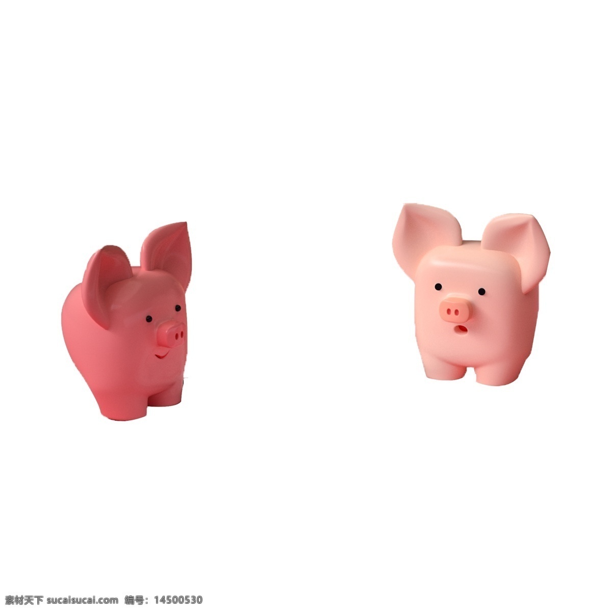 两 只 猪 免 抠 粉色猪 粉色 3d 猪年 喜庆 2019猪年 粉红色 庆祝