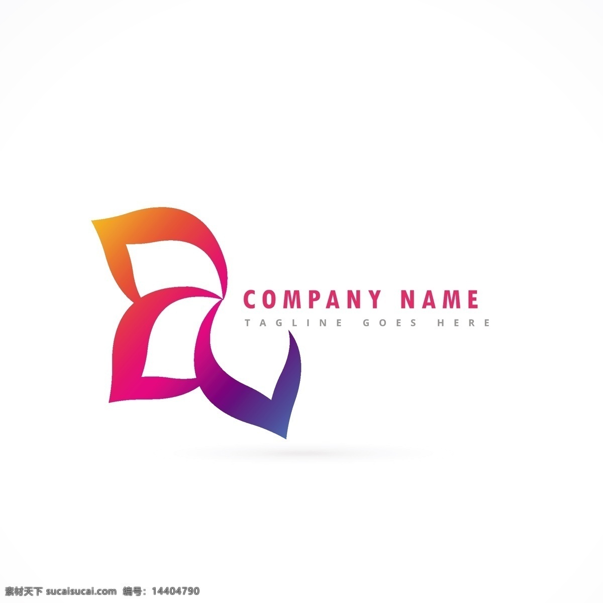 三个 花瓣 公司 标志 logo 模板 抽象 渐变 扁平化 企业徽标 三个花瓣