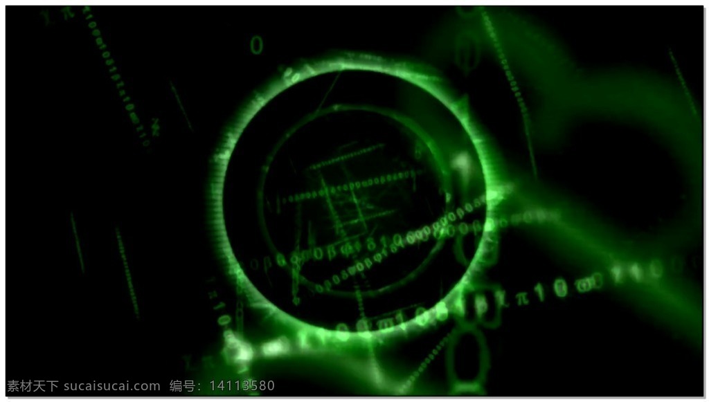 穿越 时空 视频 绿色 圆环 幽光 视频素材 动态视频素材